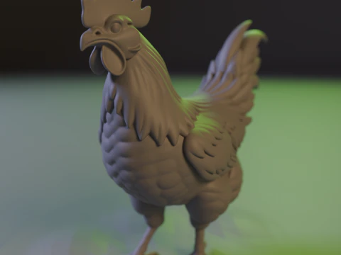Rooster 3D Print Model