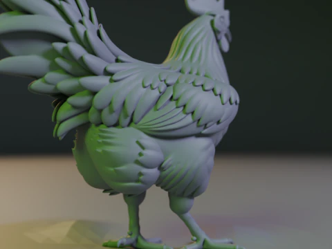 Rooster 3D Print Model