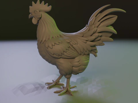 Rooster 3D Print Model