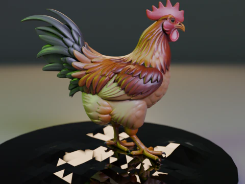Rooster 3D Print Model