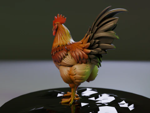 Rooster 3D Print Model