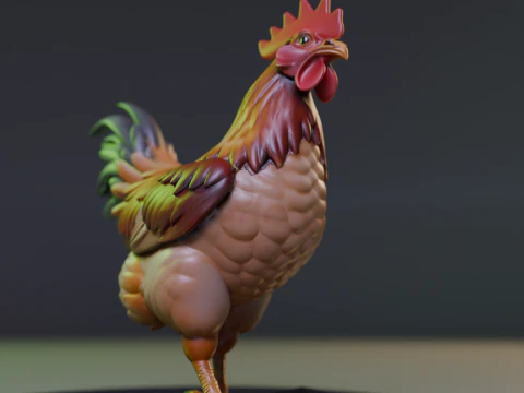 Rooster 3D Print Model