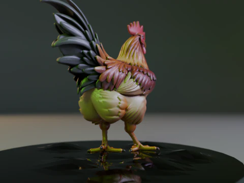 Rooster 3D Print Model