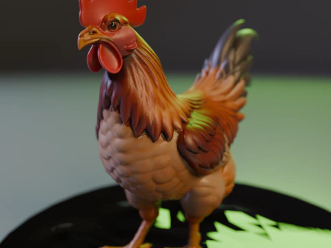 Rooster 3D Print Model
