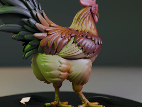 Rooster 3D Print Model