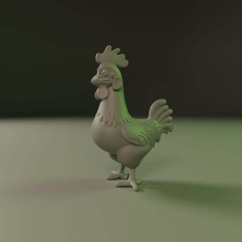 Rooster 3D Print Model .c4d .max .obj .3ds .fbx .stl .blend 
