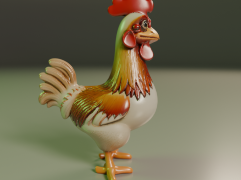 Rooster 3D Print Model