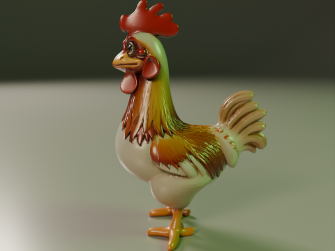Rooster 3D Print Model