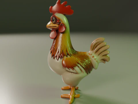 Rooster 3D Print Model
