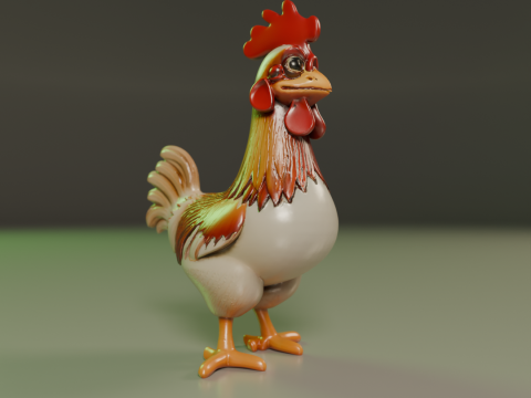 Rooster 3D Print Model