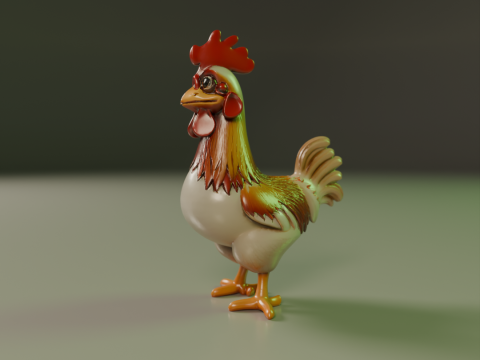Rooster 3D Print Model