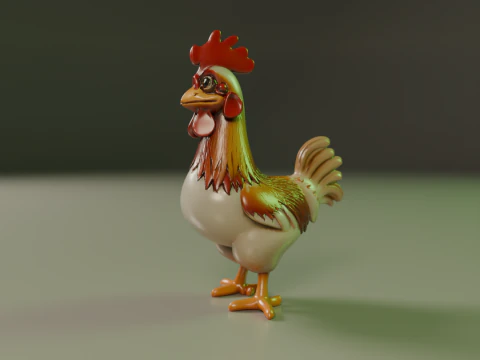 Rooster 3D Print Model