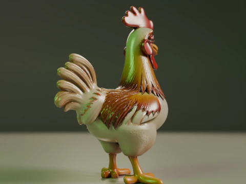 Rooster 3D Print Model