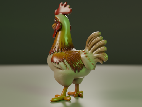 Rooster 3D Print Model