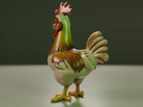 Rooster 3D Print Model