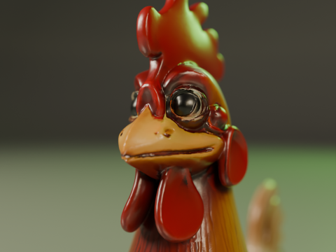 Rooster 3D Print Model