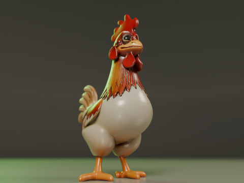 Rooster 3D Print Model