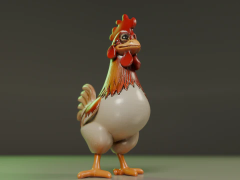 Rooster 3D Print Model