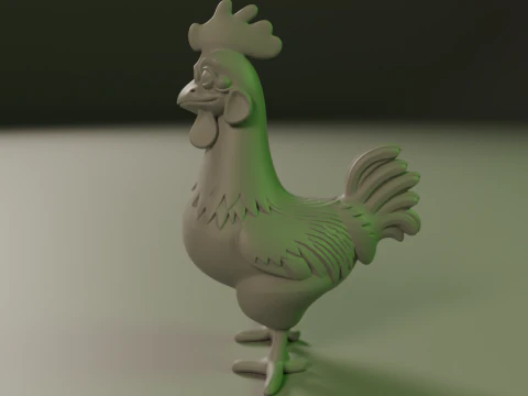 Rooster 3D Print Model
