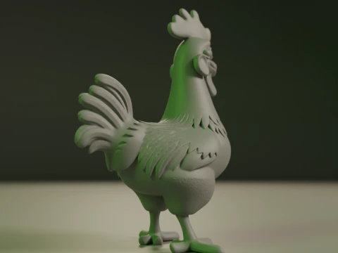 Rooster 3D Print Model