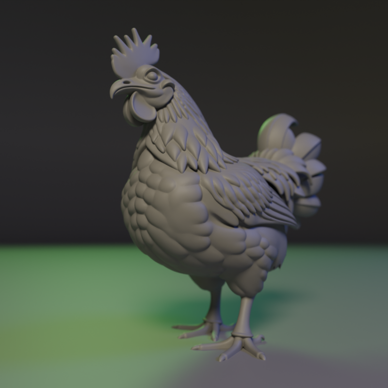 Rooster 3D 프린트 모델 .c4d .max .obj .3ds .fbx .stl .blend