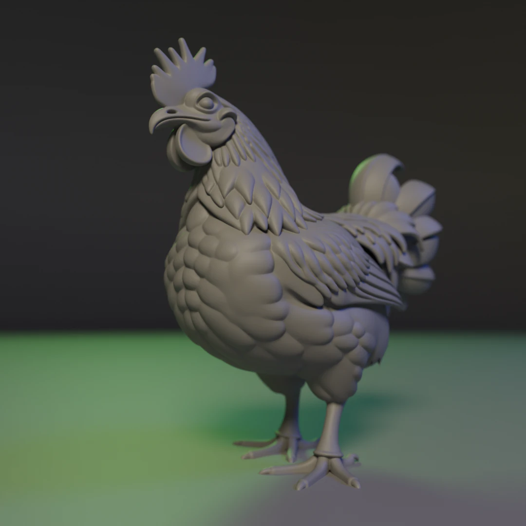 Rooster 3D Print Model .c4d .max .obj .3ds .fbx .stl .blend