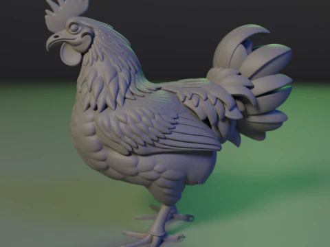 Rooster 3D Print Model