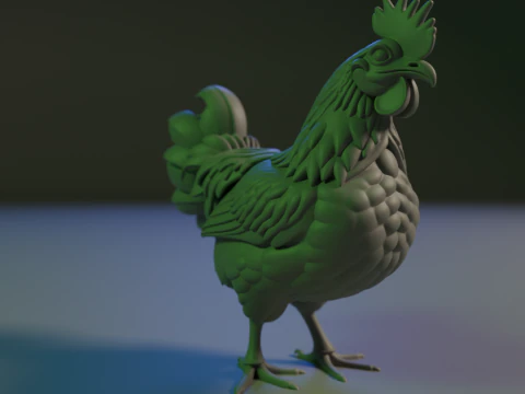 Rooster 3D Print Model