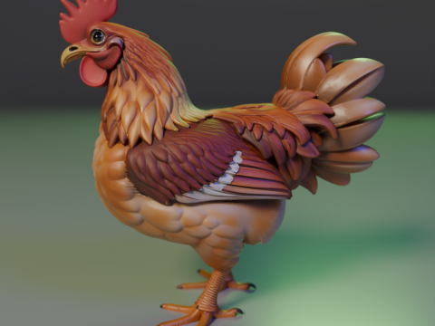 Rooster 3D 프린트 모델