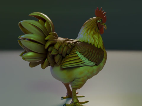 Rooster 3D Print Model