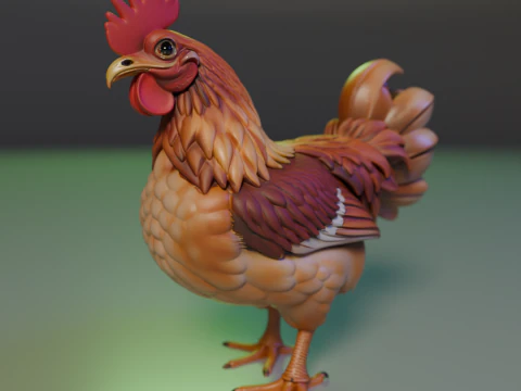 Rooster 3D Print Model