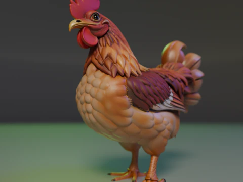 Rooster 3D Print Model