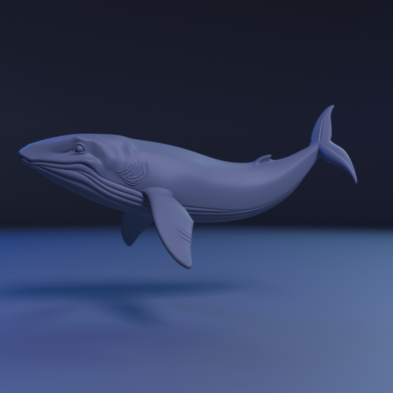 Whale 3D Baskı Modeli .c4d .max .obj .3ds .fbx .stl .blend