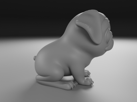 Pug dog 3D Print Model