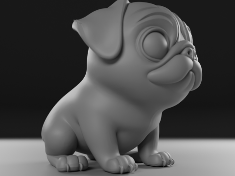 Pug dog 3D Print Model