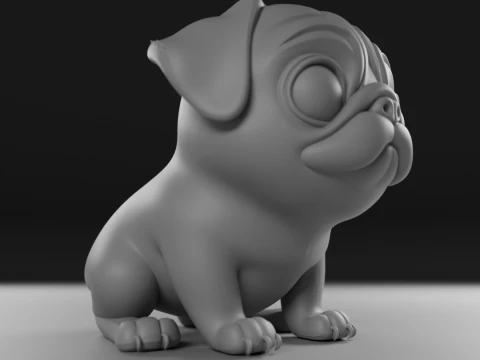 Pug dog 3D Print Model