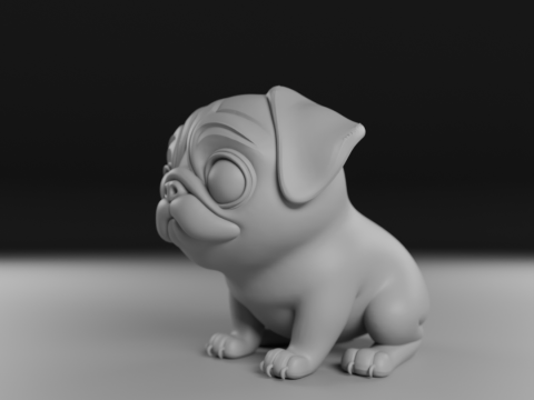 Pug dog 3D Print Model