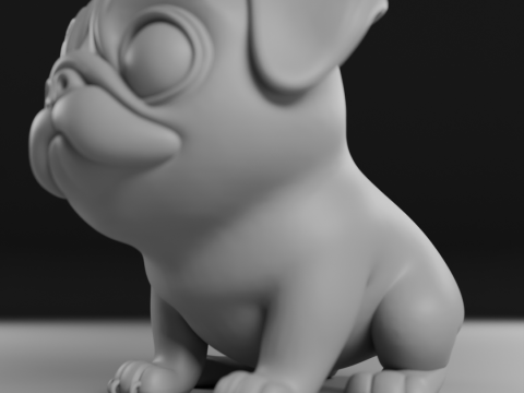 Pug dog 3D Print Model