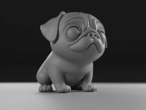 Pug dog 3D Print Model