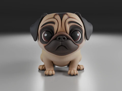 Pug dog 3D Print Model