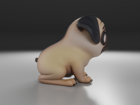 Pug dog 3D Print Model