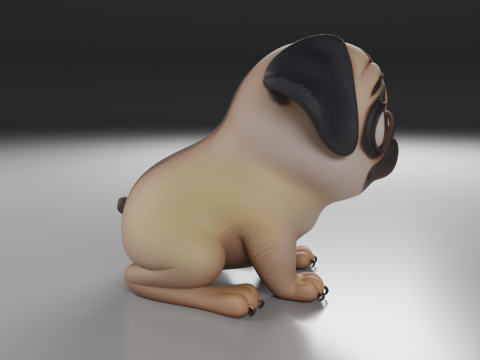 Pug dog 3D Print Model