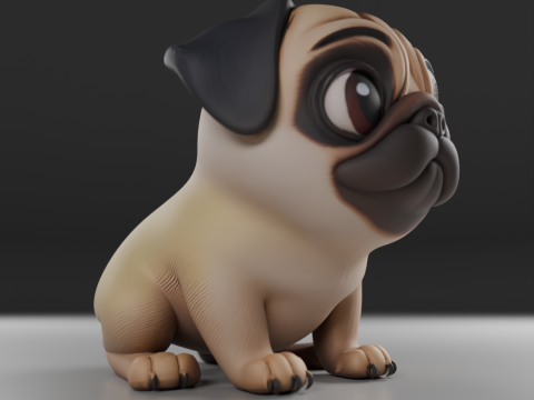 Pug dog 3D Print Model
