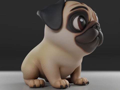 Pug dog 3D Print Model