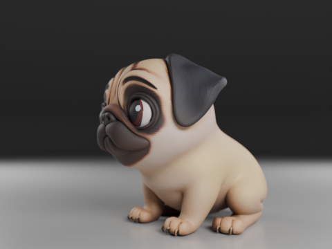 Pug dog 3D Print Model