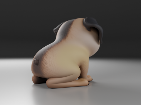 Pug dog 3D Print Model
