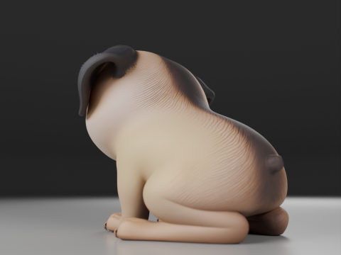 Pug dog 3D Print Model