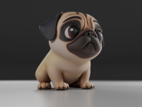 Pug dog 3D Print Model