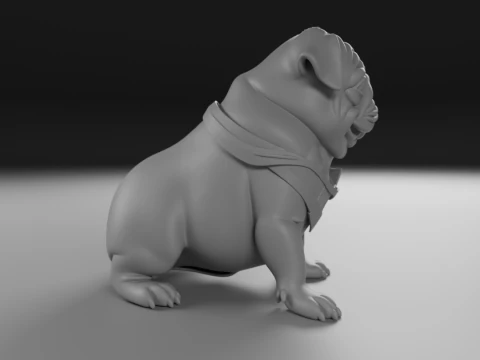 Pug dog 3D Print Model