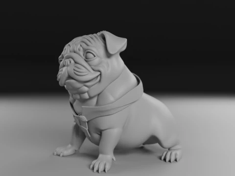 Pug dog 3D Print Model